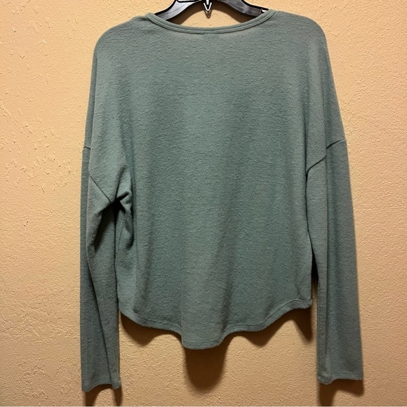 Belle Du Jour Gray Long Sleeve Fuzzy Shirt - Picture 5 of 10